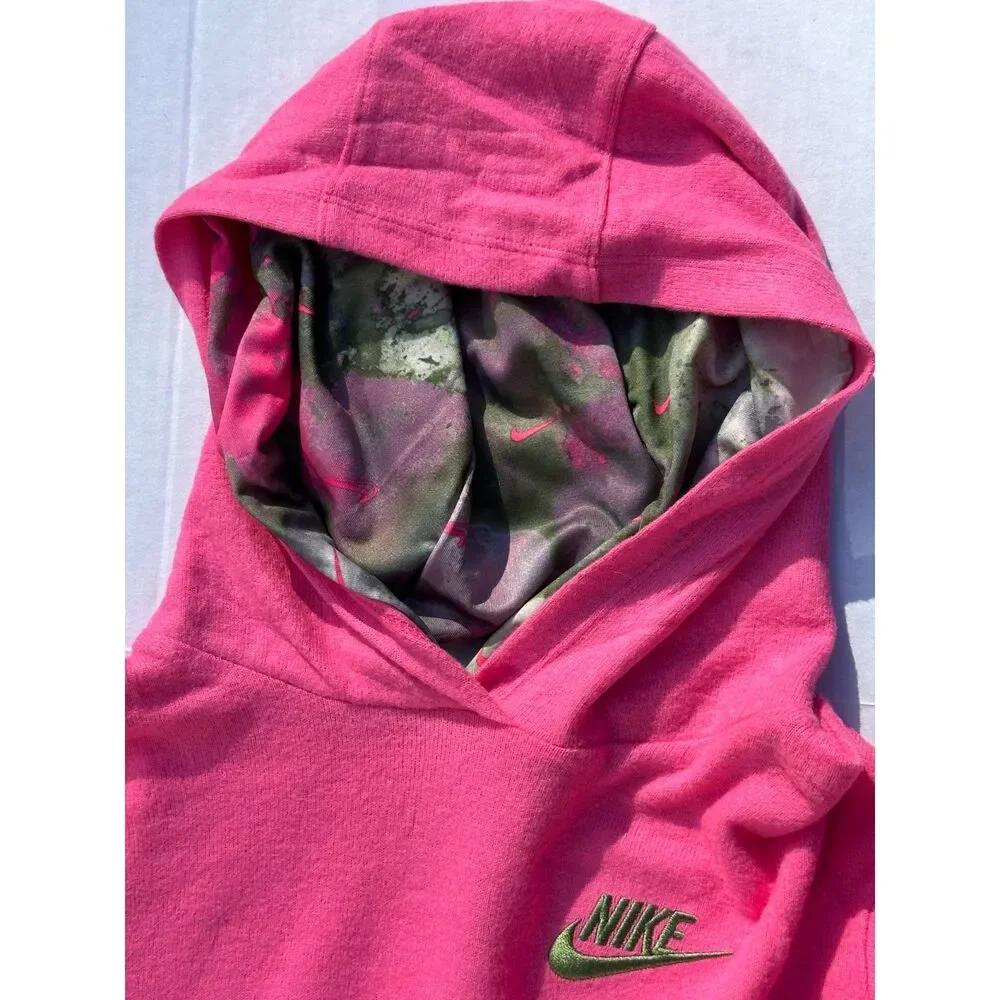 NWT Nike Girls Pullover Hoodie and Leggings Set Pink Olive - Size 5